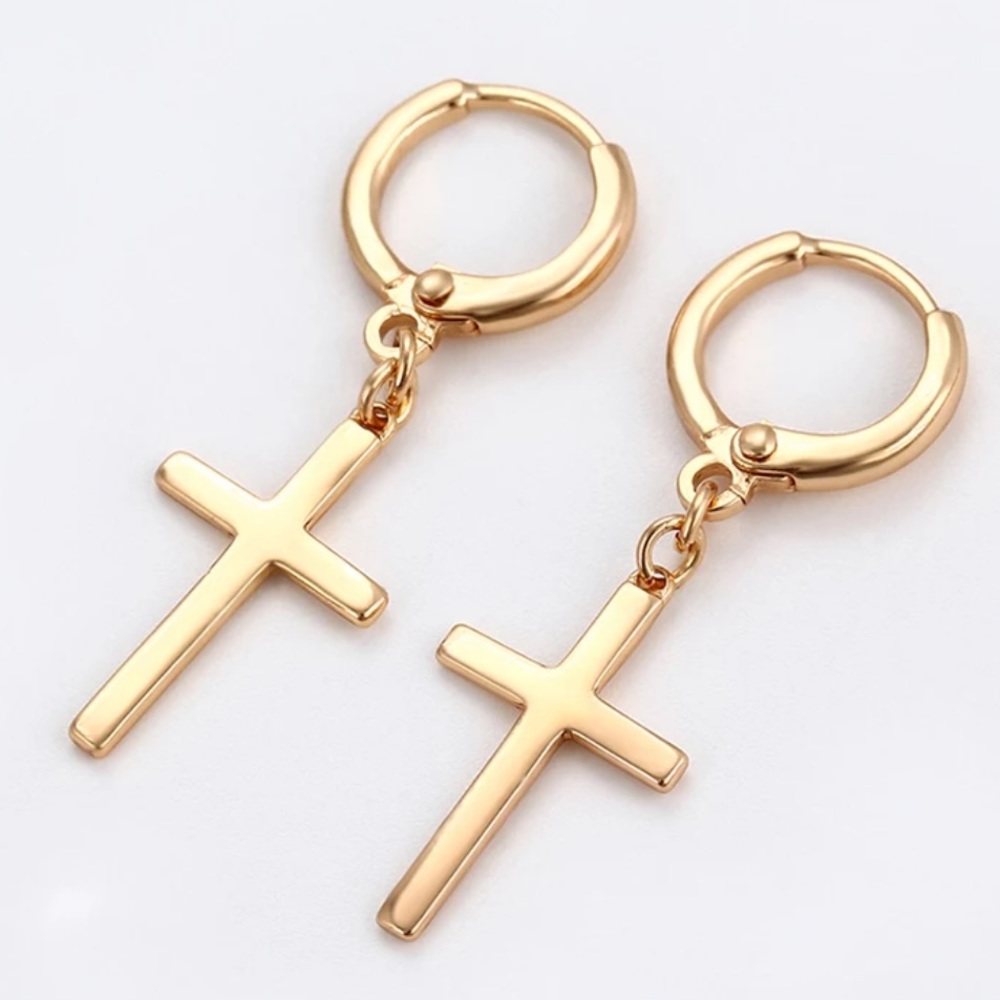 Mini Cross Pendant Earrings